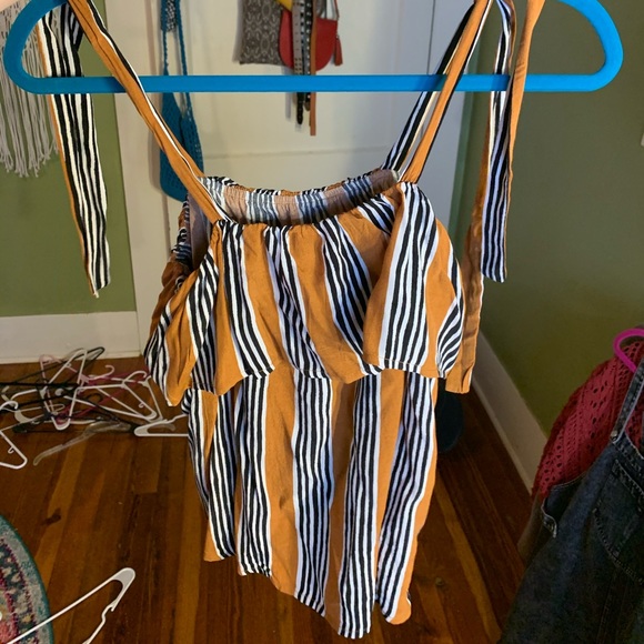 Striped Tank with Tie Straps - Picture 3 of 3